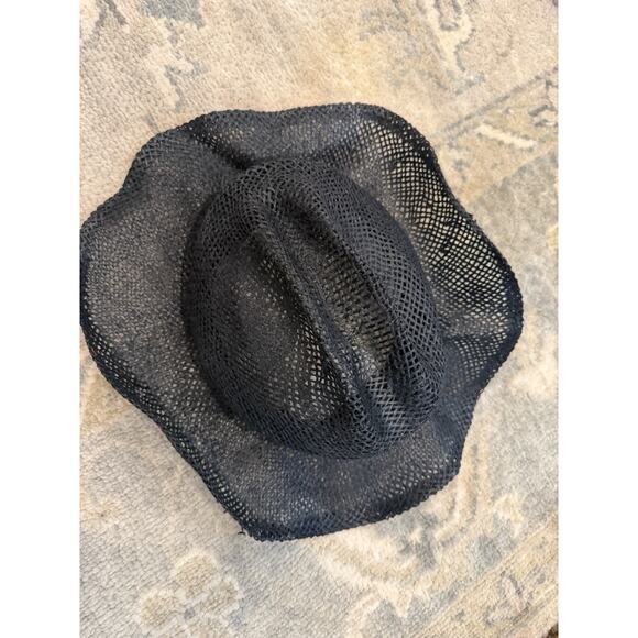 Janessa Leone Aiden Straw Cowboy Hat Black M NWT READ $298 main image 8